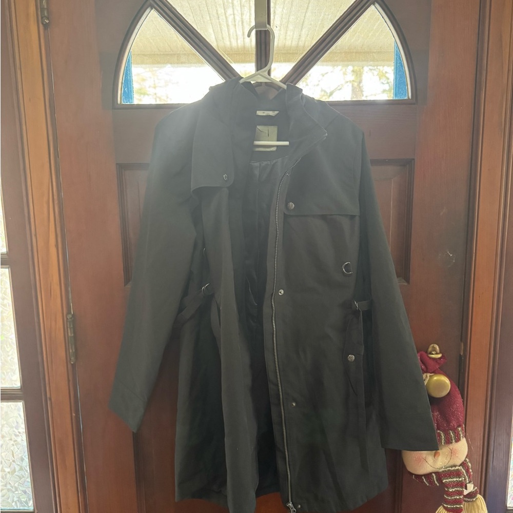 ATHLETA Midtown XL Rain Trench Coat Hooded | Dark Gray | Women’s